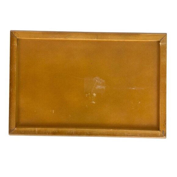 Blonde Wood Jewelry Box Burl Veneer Lid 2 Tiers Velvet Lining Mirror 1980s - Picture 10 of 10